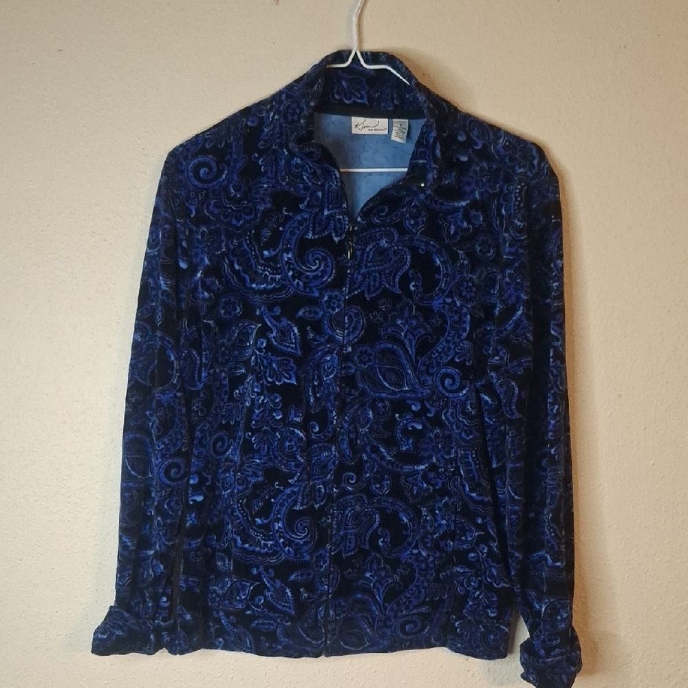 Kim Rogers Royal Blue Paisley Jacket size medium